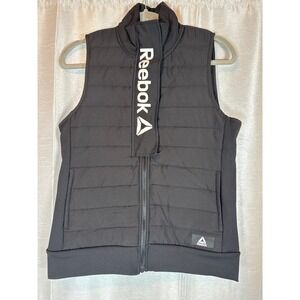 Reebok Womens Vest Puffer Sleeveless Jacket Full Zip Black XS XSmall